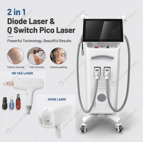 Láser de diodo 2 en 1 y láser Pico con interruptor Q