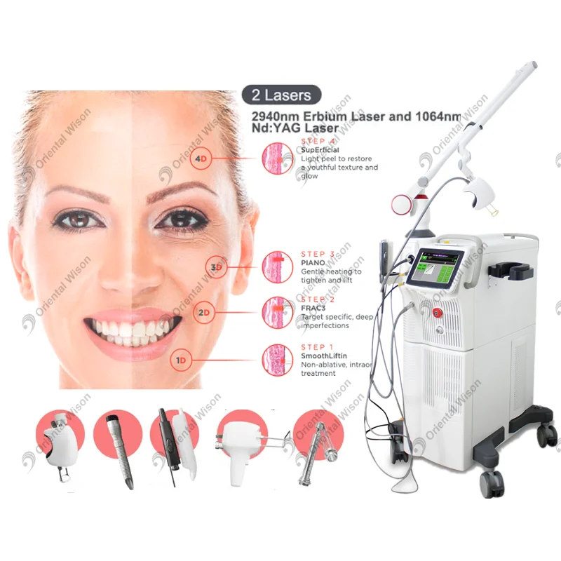 4d 2940 nm Erbium Laser 1064nm nd yag láser 4d belleza antienvejecimiento